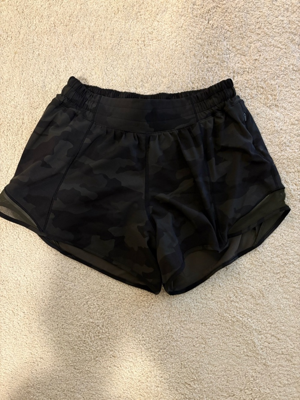 lululemon Black Camo Running Shorts